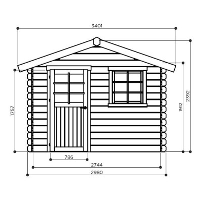 Abri de jardin en bois traité autoclave 28mm, Sologne, 8 m², 1 porte, Solid, pas cher, achat, vente
