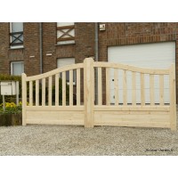 Portail en pin, bois, Gand, portail extérieur, Solid