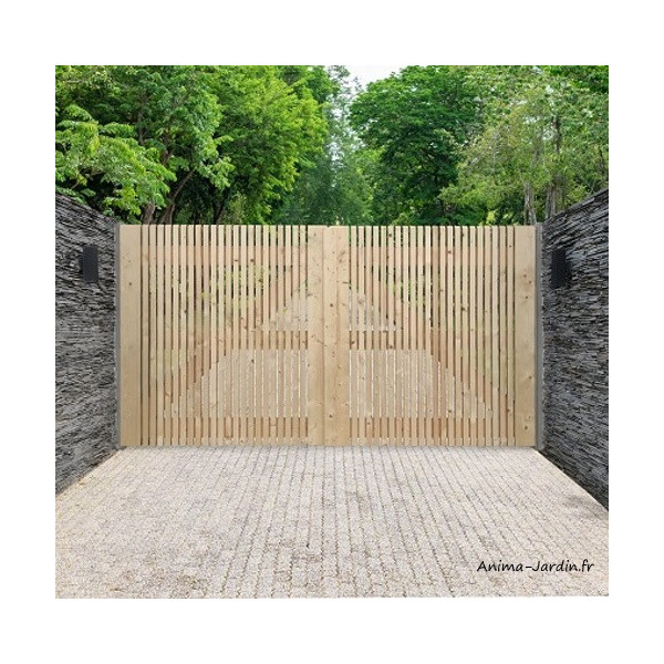 Portail en épicéa, H.1,80 m, bois, Antwerp, Solid