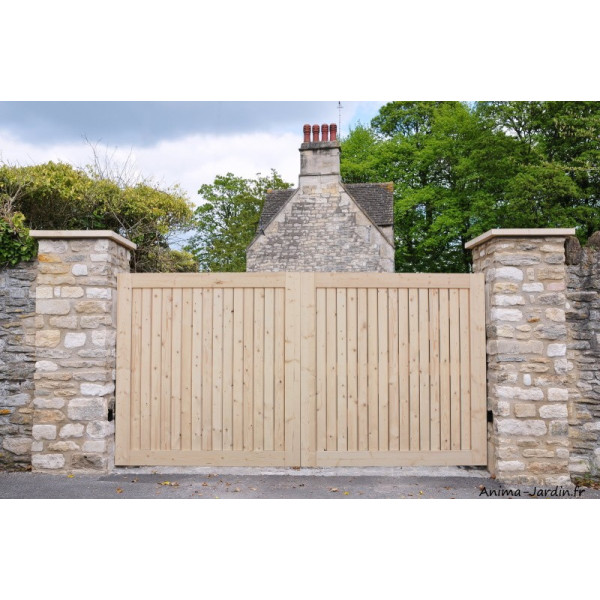 Portail en épicéa, H.1,80 m, bois, Ostend