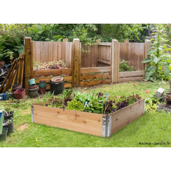 Carré potager sur pied, 4 cases, hauteur ajustable, bois, potager extérieur,  Solid, achat, pas cher