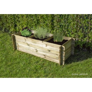 Carré potager, 3 cases, bois, potager extérieur, Solid, achat, pas cher