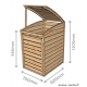 Coffre en bois pour 1 poubelle, cache poubelle , bois autoclave, Solid, achat pas cher