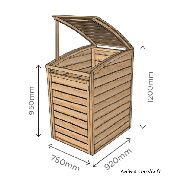 Cache poubelle en bois autoclave - Eugene