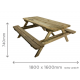 Table pique-nique, bois, 6 places, table extérieur, Forest, Solid, achat pas cher