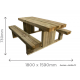 Table pique-nique robuste, Moderne, bois, 6 places, table extérieur, Solid, achat pas cher