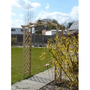 Pergola double arc, bois, H.221 cm, plante grimpante, Solid, achat, pas cher