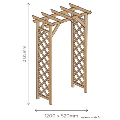 Pergola droite, bois, H.213 cm, plante grimpante, Solid, achat, pas cher