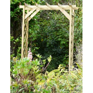 Pergola droite, bois, H.213 cm, plante grimpante, Solid, achat, pas cher