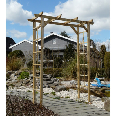 Pergola droite, bois, H.213 cm, plante grimpante, Solid, achat, pas cher