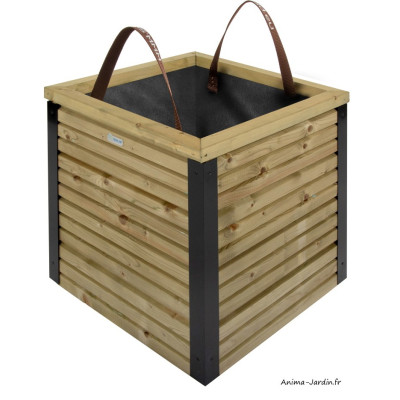 Jardinière en bois, 100 L, carré, bac à fleur extérieur, plantes, Solid, pas cher, achat      Catalogue Produits 