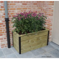 Jardinière en bois, 216 L, rectangle, bac à fleur extérieur, plantes, Solid, pas cher, achat