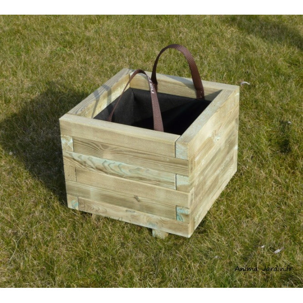 Jardinière en bois, 44 L / 79 L, carré, bac à fleur extérieur, plantes, Solid, pas cher, achat