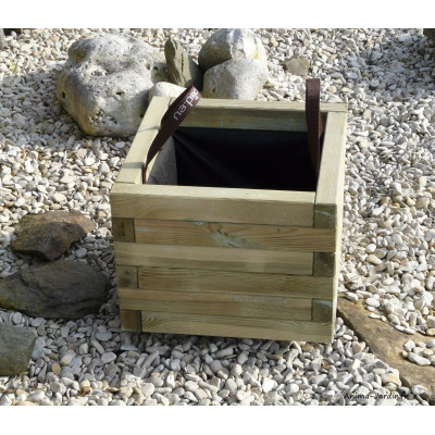 Jardinière en bois, 44 L / 79 L, carré, bac à fleur extérieur, plantes, Solid, pas cher, achat