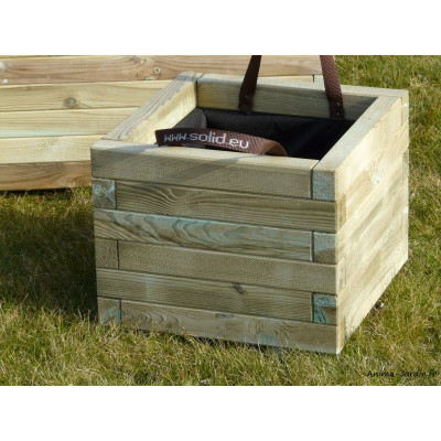 Jardinière en bois, 44 L / 79 L, carré, bac à fleur extérieur, plantes, Solid, pas cher, achat