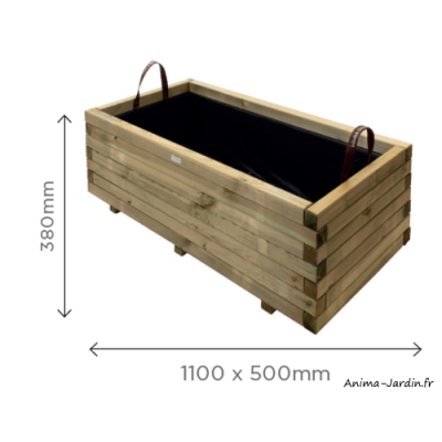 Jardinière en bois, rectangle, bac à fleur extérieur, plantes, Solid, pas cher, achat