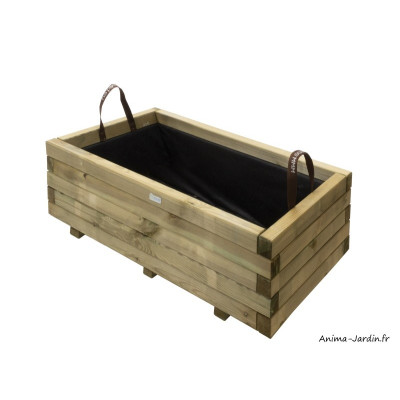 Jardinière en bois, rectangle, bac à fleur extérieur, plantes, Solid, pas cher, achat