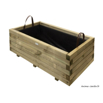 Jardinière en bois, rectangle, bac à fleur extérieur, plantes, Solid, pas cher, achat