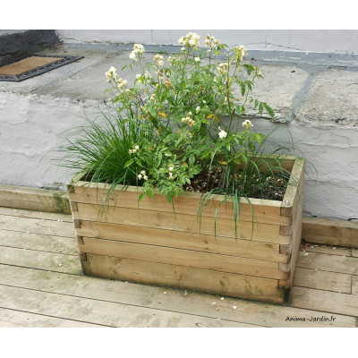 Jardinière en bois, robuste, rectangle, bac à fleur extérieur, plantes, Solid, pas cher, achat