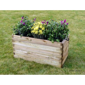 Jardinière en bois, robuste, rectangle, bac fleur extérieur, Solid, pas cher
