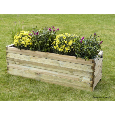 Jardinière en bois, robuste, rectangle, bac à fleur extérieur, plantes, Solid, pas cher, achat