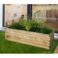 Jardinière en bois, robuste, rectangle, bac à fleur extérieur, plantes, Solid, pas cher, achat