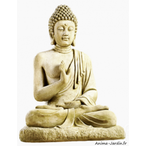 Bouddha hindou assis, H.80 cm, pierre reconstituée, Hairie Grandon, décoration extérieure, jardin, achat, pas cher