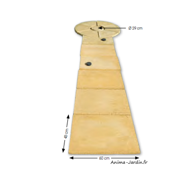 Marelle géante ronde, pierre reconstituée, jeu extérieur