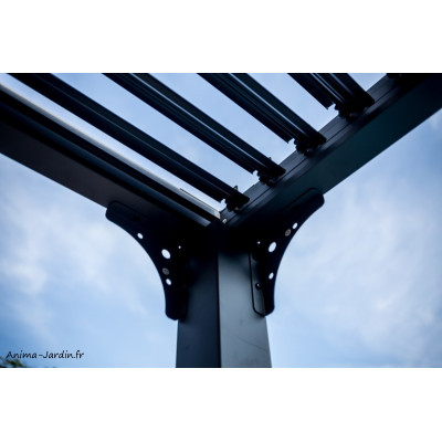 Pergola bioclimatique, 10,80 m², toit plat, aluminium, Foresta, achat, pas cher