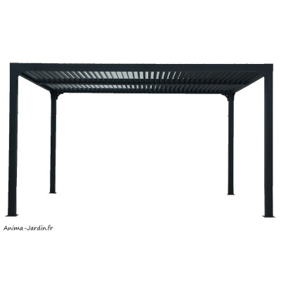 Pergola bioclimatique, 10,80 m², toit plat, aluminium, Foresta, achat, pas cher