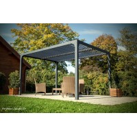 Pergola bioclimatique, 10,80 m², toit plat, aluminium, Foresta, achat, pas cher