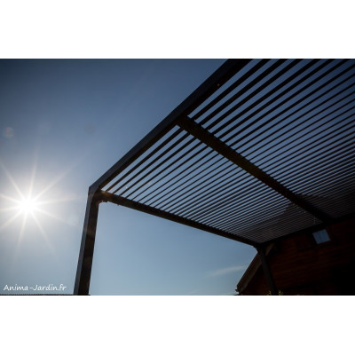 Pergola bioclimatique, 10,80 m², toit plat, aluminium, Foresta, achat, pas cher