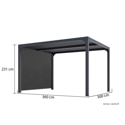 Pergola bioclimatique, 10,80 m², toit plat, aluminium, Foresta, achat, pas cher