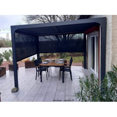 Pergola bioclimatique, 10,80 m², toit plat, aluminium, Foresta, achat, pas cher