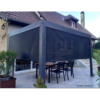 Pergola bioclimatique, 10,80 m², toit plat, aluminium, Foresta, achat, pas cher