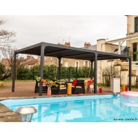 Pergola bioclimatique, 21,52 m², toit plat, aluminium, Foresta, achat, pas cher