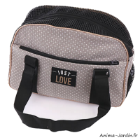 Sac de transport pour animal, médium, bowling, taupe, L.37 cm, chien, chat, Vivog