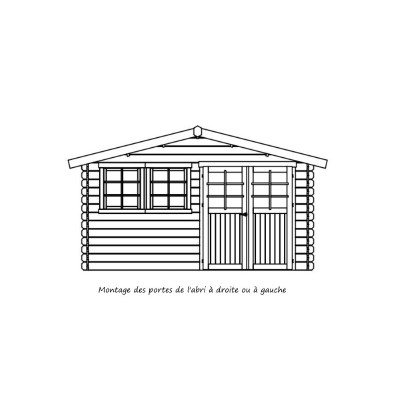 Abri de jardin en bois 28mm, Niort, 11 m², 2 portes, Solid, pas cher, achat, vente