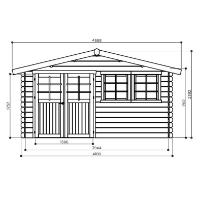Abri de jardin en bois 28mm, Niort, 11 m², 2 portes, Solid, pas cher, achat, vente