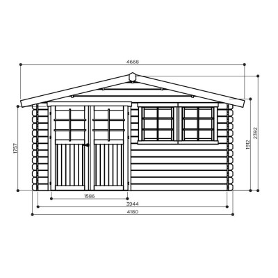 Abri de jardin en bois 28mm, Visp, 14m², 2 portes, Solid, pas cher, achat, vente