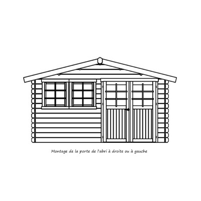 Abri de jardin en bois 28mm, Visp, 14m², 2 portes, Solid, pas cher, achat, vente