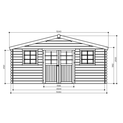Abri de jardin en bois 28mm, Douai, 13m², 2 portes, avec avancée, Solid, pas cher, achat