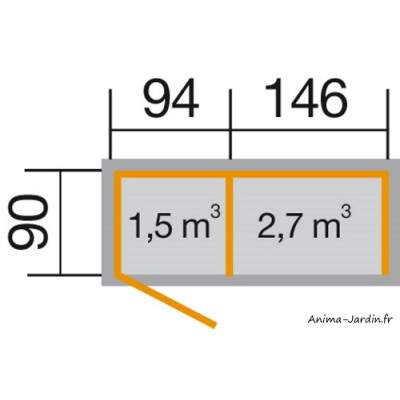 Abri-bûches, remises à outils, 2,30 m², H.1,93 m, Weka, achat, pas cher
