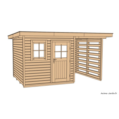 Abri de jardin en bois, abri-bûches, 8,12 m², H.2,26 m Weka, achat, pas cher