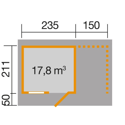 Abri de jardin en bois, abri-bûches, 8,12 m², H.2,26 m Weka, achat, pas cher