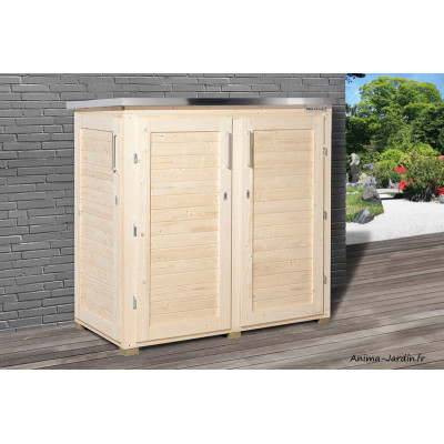Remise à outils, 3 faces, 1,1 m², murale, bois, GartenQ terrasse, Weka, achat, pas cher