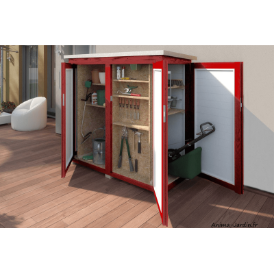 Remise à outils, 3 faces, 1,1 m², murale, bois, GartenQ terrasse, Weka, achat, pas cher
