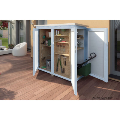 Remise à outils, 3 faces, 1,1 m², murale, bois, GartenQ terrasse, Weka, achat, pas cher