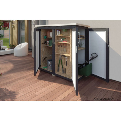 Remise à outils, 3 faces, 1,1 m², murale, bois, GartenQ terrasse, Weka, achat, pas cher