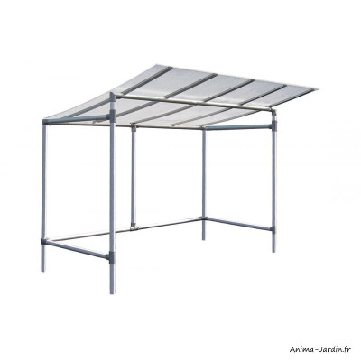 Abri vélos et motos, Éco, 5 places, aluminium, toiture polycarbonate, achat